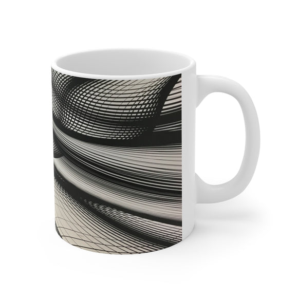 Abstract Black White Architectural Ceramic Mug – ABCCM11-1010